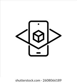 Augmented Reality outline icon. Augmented Reality black line illustration.