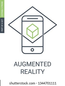 Augmented Reality Outline Icon with Editable Stroke