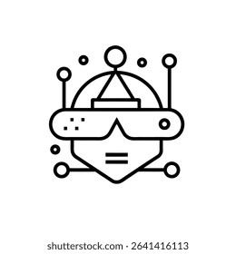 augmented reality outline icon on white background