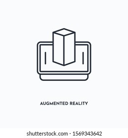 Augmented reality outline icon. Simple linear element illustration. Isolated line Augmented reality icon on white background. Thin stroke sign can be used for web, mobile and UI.