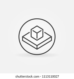 Augmented reality outline icon. Vector AR symbol or logo element in thin line style