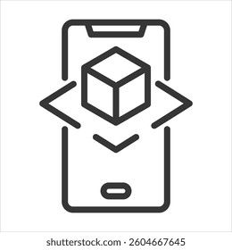 Augmented Reality Outline Icon Vector Illustration