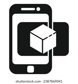 Augmented reality phone app icon simple vector. Video code. Gadget camera