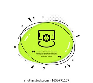 Augmented reality phone icon. Quote speech bubble. VR simulation sign. 3d cube symbol. Quotation marks. Classic augmented reality icon. Vector
