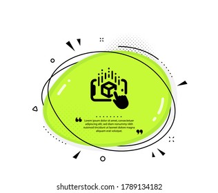 Augmented reality phone icon. Quote speech bubble. VR simulation sign. 3d cube symbol. Quotation marks. Classic augmented reality icon. Vector