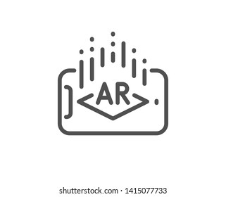 Augmented reality phone line icon. VR simulation sign. 3d view symbol. Quality design element. Linear style augmented reality icon. Editable stroke. Vector