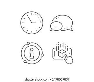Augmented reality phone line icon. Chat bubble, info sign elements. VR simulation sign. 3d cube symbol. Linear augmented reality outline icon. Information bubble. Vector