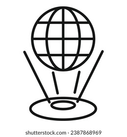 Augmented reality planet icon outline vector. Device digital. Tech game
