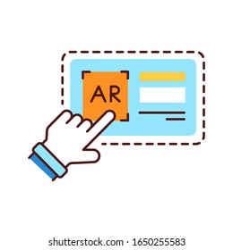 Augmented reality in printing color line icon. Pictogram for web page, mobile app, promo. UI UX GUI design element. Editable stroke