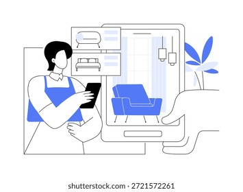 Augmented Reality for Product Demos abstract concept vector illustration. AR enhances product demonstrations, allowing customers to visualize items in real-world settings. abstract metaphor.