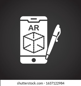 Augmented reality related icon on background for graphic and web design. Creative illustration concept symbol for web or mobile app.