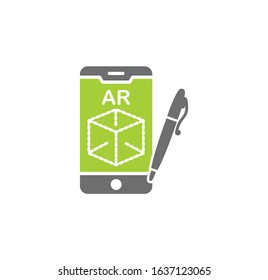 Augmented reality related icon on background for graphic and web design. Creative illustration concept symbol for web or mobile app.