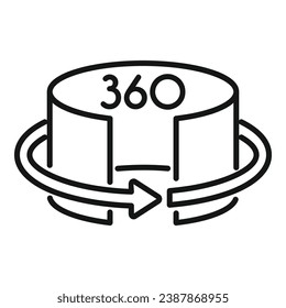 Augmented Reality Room Symbol Umriss Vektorgrafik. Cyberspiel. Tech-Spiel