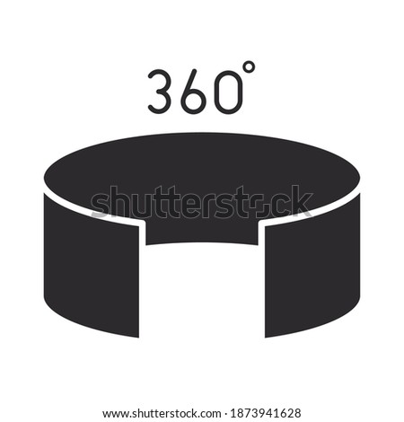 augmented reality rotating and 360 degree vector illustration silhouette style