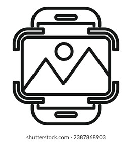 Augmented reality scan icon outline vector. Video focus. Digital tech