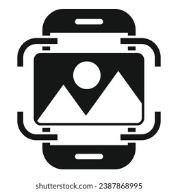 Bildgescanner mit erweiterter Realität Symbol, einfache Vektorgrafik. Videofokus. Digitale Technologie