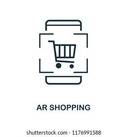 Augmented Reality Shopping icon. Monochrome style design from visual device collection. UI. Pixel perfect simple pictogram augmented reality shopping icon. Web design, apps, software, print usage.