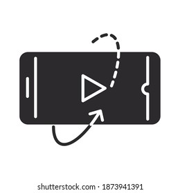 augmented reality smartphone camera panorama vector illustration silhouette style