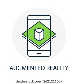 Augmented Reality – Smartphone Display Representing Blended Digital and Real Worlds with editable stroke