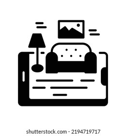 Augmented reality smartphone icon in black solid style