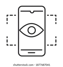augmented reality smartphone interaction eye vector illustration line style