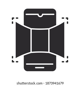 virtuelles Smartphone mit erweiterter Realität, Vektorgrafik-Silhouette-Stil