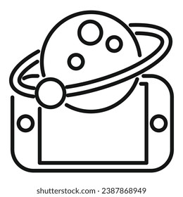 Augmented reality space planet icon outline vector. Game camera. Vr app