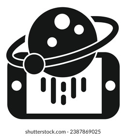 Augmented reality space planet icon simple vector. Game camera. Vr app