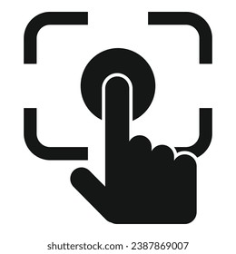 Icono de botón de inicio de realidad aumentada vector simple. Foco al video. Dispositivo digital