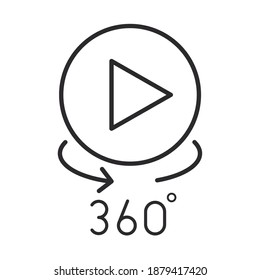 augmented reality streaming service and cinema 360 degree vector illustration line style