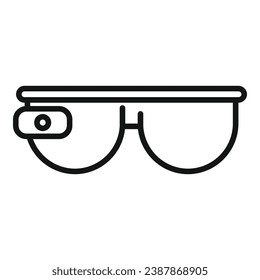 Augmented reality tech headset icon outline vector. Game scan. App screen