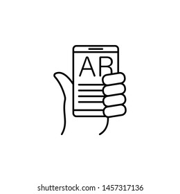 augmented reality, technology, application icon. Element of new technology icon on white background