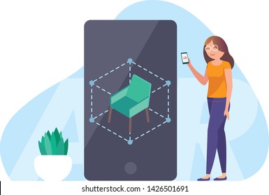 Augmented reality technology illustration vector