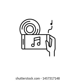 augmented reality, technology, music icon. Element of new technology icon on white background