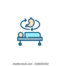 Augmented reality technology used to create a hologram in a surgery. Pixel perfect, editable stroke color icon