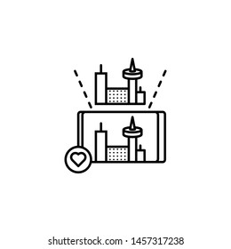 augmented reality, technology, virtual reality, cityscape icon. Element of new technology icon on white background