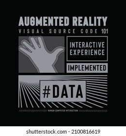 Augmented Reality Typografie für T-Shirt-Grafiken. Drucken . Vektorgrafik
