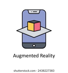 Augmented Reality  vector filled outline icon design illustration. Manufacturing units symbol on White background EPS 10 File