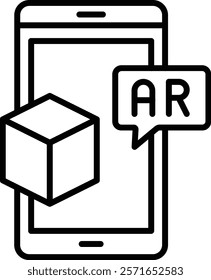 Augmented Reality vector icon. Can be used for printing, mobile and web applications.