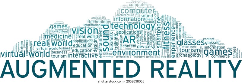 Augmented reality vector illustration word cloud isolated on white background.