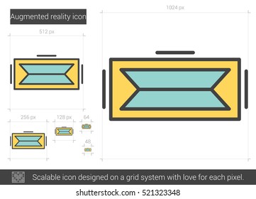 Augmented reality vector line icon isolated on white background. Augmented reality line icon for infographic, website or app. Scalable icon designed on a grid system.