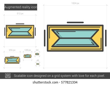 Augmented reality vector line icon isolated on white background. Augmented reality line icon for infographic, website or app. Scalable icon designed on a grid system.