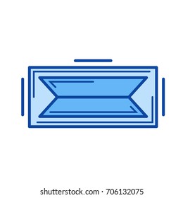 Augmented reality vector line icon isolated on white background. Augmented reality line icon for infographic, website or app. Blue icon designed on a grid system.