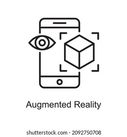 Augmented Reality vector Outline Icon Design illustration. Digitalization and Industry Symbol on White background EPS 10 File