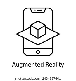 Augmented Reality  vector outline icon design illustration. Manufacturing units symbol on White background EPS 10 File