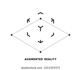 Augmented reality virtual icon. AR reality concept. Sign isolated on white background. Vector Illustration.