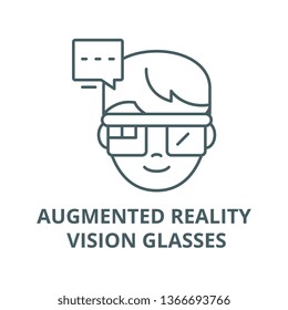 Augmented reality vision glasses line icon, vector. Augmented reality vision glasses outline sign, concept symbol, flat illustration