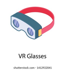 
Augmented reality, VR glasses in isometric icon 
