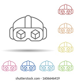 Augmented reality, vr glasses in multi color style icon. Simple thin line, outline vector of augmented reality icons for ui and ux, website or mobile application