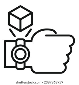 Augmented reality watch tech icon outline vector. Vr app. Digital screen